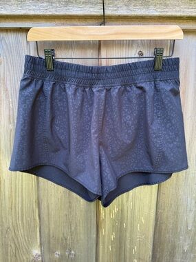 Source Unknown Black Leopard-Print Athletic Shorts